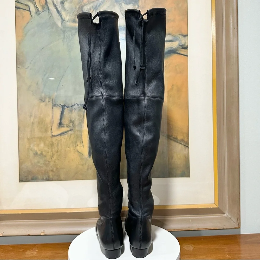 🌹STUART WEITZMAN🌹 Black Lowland Over-the-knee Leather Boots Size: 4B